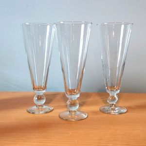 3 Assorted sports Theme Beer Pilsners From Vintage Libbey "Clubhouse Collection"